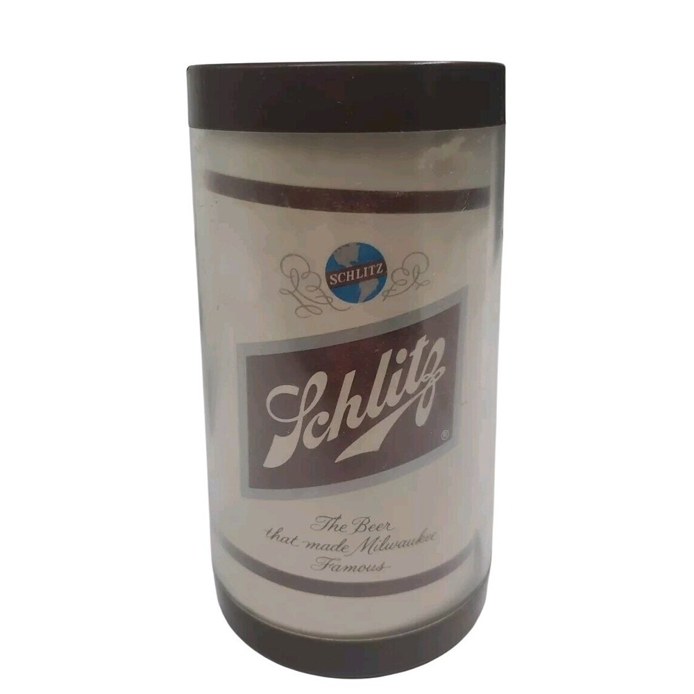 Vintage Schlitz Beer Mug Thermo Serv Plastic Insulated USA Made Breweriana